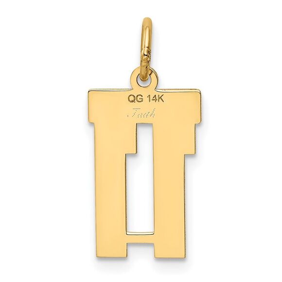 14k Yellow Gold, Athletic Collection, Small Polished Number 11 Pendant - Picture 3 of 5